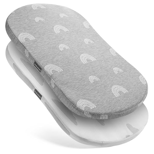 Image of Baby Bassinet Mattress Topper, Waterproof Replacement Pad with Removable & Washable Mattress Covers (for Halo Bassinest Sleepers)