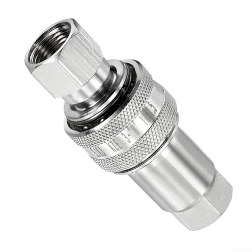 Oniissy Acoplador hidráulico de conexión rápida con rosca hembra M18 x 1,5 mm para equipos de construcción, maquinaria forestal y aplicaciones de prensa hidráulica, acero al carbono