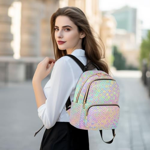 Image of ALAZA Rainbow Leopard Cheetah Small Backpack Purse for Women Travel Bag Fashion Daypack Back Pack Shoulder Bag