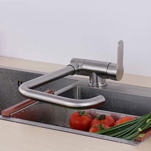 Robinet cuisine rotation pliable monotrou pour évier compact - 5