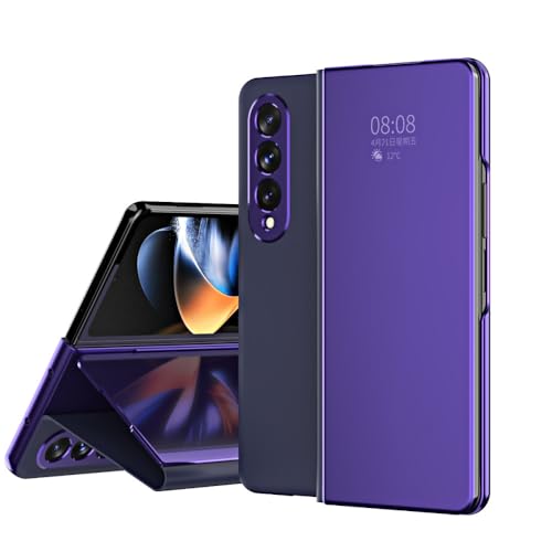 Étui en cuir PU pour Samsung Z Fold 2 housse premium magnétique couleur violette