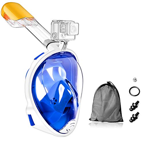 HEARTST シュノーケルマスク 浸水防止 ダイビングマスク 180°パノラマシービュー フルフェイス型 防曇設計 自由に呼吸可能 ダイビングマスク シュノーケリング用具 スポーツカメラ取付可能 男女兼用 子供用