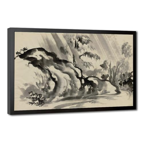 Toile Rock Obata pour briser la monotonie des murs vides du salon avec cadre