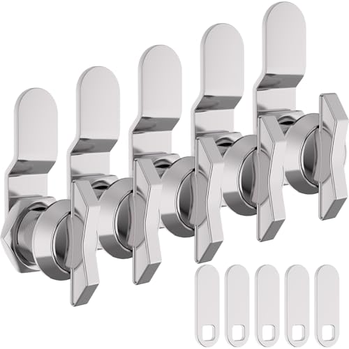 BEBOBLY 5/8 Inch Thumb Operated Offset Cam Lock, 5Pcs Keyless Compartment for RV, Cabinet Mailbox Drawer Latch, 100% Metal Replacement Cylinder for Storage Door, Camper, Vehicles by BEBOBLY - Image 9