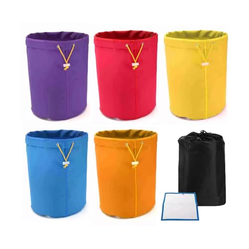 5Pcs 5-Gallon Filter Bag Durable Oxford Cloth All-Mesh Filter Bags for 5 Gallon Bucket with Filter-Screen and Storage Pouch 220 to 25-Micron for Hydroponics Gardening Juice
