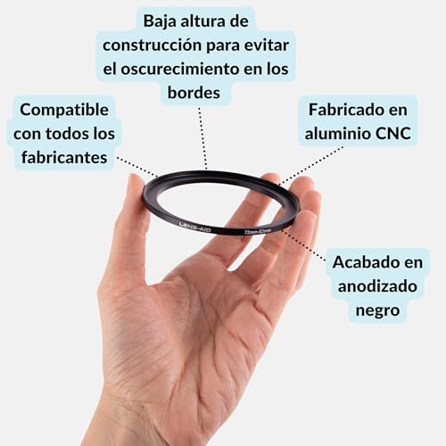 Lens-Aid Step Up Ring - Anillo Adaptador de Metal para Objetivo de cámara, 62-67 mm, para ND, UV, polarizador, etc. Anillo Adaptador Compatible con Sony Canon, Nikon, Fujifilm Olympus, Pentax, Leica, - imagen 3