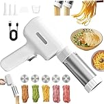String Hopper Maker Electric,Idiyappam Maker Electric,Portable Household Handheld 5-in-1 Cordless Pasta Maker Machine,with 5 Interchangeable Molds,for Making Spaghetti Linguine,Easy Cleaning