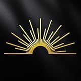 Vausart Sunburst Metal Wall Art Sculpture – Metal Minimalist Design Wall Decor for Indoor/Outdoor Minimalist Décor for Bathroom, Living Room & Garden (Gold)