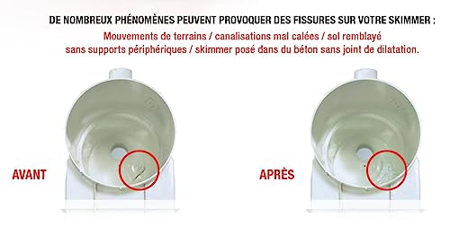 GEB Réparation skimmer de piscine, buse de refoulement, bonde de fond et toutes pièces en ABS - Pot 125 ml - Répare des fissures jusqu'à 5 mm : la fin des fuites ! – vue 9