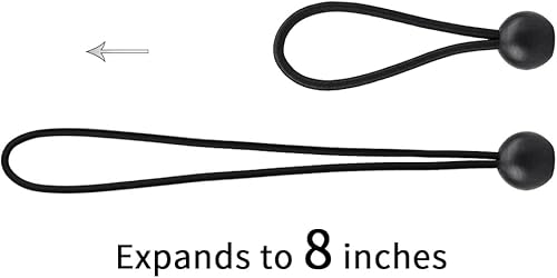 Miniatura 3 de AOPRIE Paquete de 30 bolas elásticas, color negro, resistentes, de lona de 4 pulgadas, resistentes a la intemperie, correa de amarre de 0.157 in