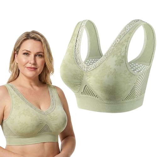 Image of Runsgo Bras for Women, Plus Size Bra, No Wire Mesh Tank Top Bra
