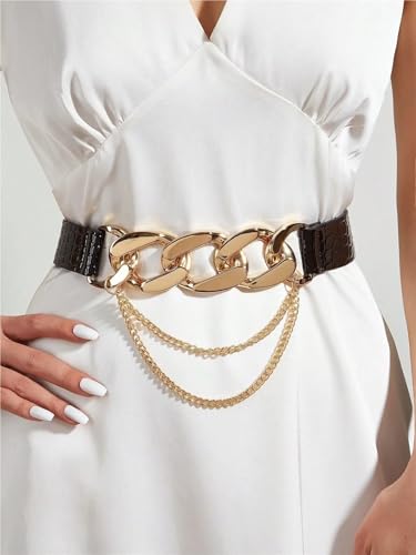 Fashionable removable chain buckle women's belt2