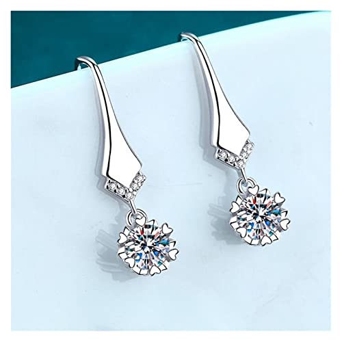 Boucles d'oreilles Moissanite Pendantes Argent Cadeau Idéal Femmes