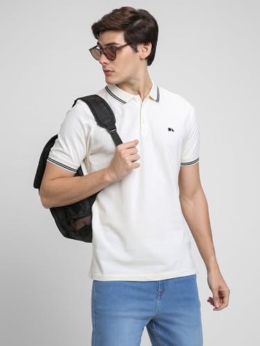 Image of Dennis Lingo Men's Cotton Solid Regular Fit Mandarin Collar Short Sleeve Polo Tshirt