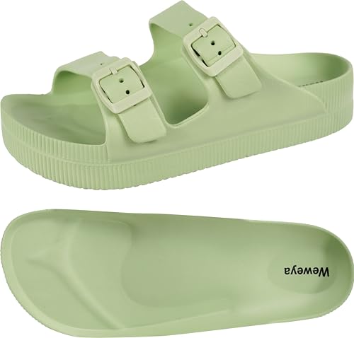 Image of Weweya Platform Sandals Women Arch Support Sandal Buckle Straps Slides
