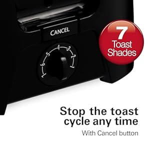 Hamilton beach 2 slice toaster with extra wide slots shade selector auto shutoff cancel button and toast boost black  urban country home decor