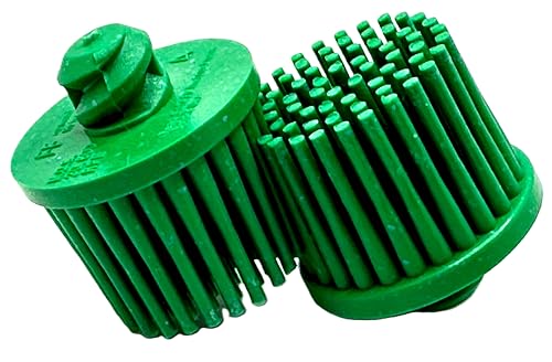 Image of 5 Pack 1 inch 50 Grit Green R-Type Bristle Disc | Ceramic-Aluminum Oxide Abrasive Bristle Disc with Quick Change Roll Lock, Pack of 5, Green