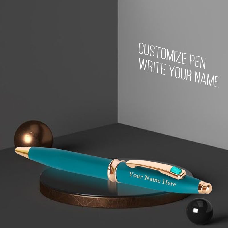Image of Roshfort Personalized Metal Pen with Blue Ink Signature Pens Customize Print Name Gift SEND DETAIL WHATSAPP +91 9631056748