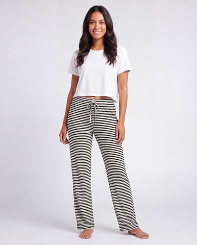 Image of 3 Pack Women's Pajama Pants Soft Lounge PJ Bottoms Comfy Sleepwear Pijamas | Available In Plus Size, Cute Sleep Pajamas, Knit, Loose Fit, Drawstring Elastic Waist, Stretch, Ladies, Night, Sleep, Casual