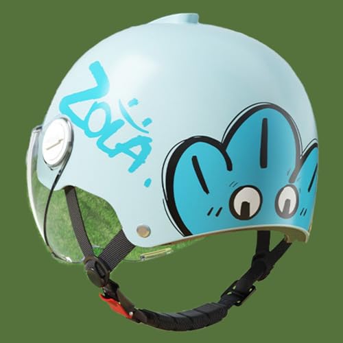 Mopedhelm Für Jungen Und Mädchen Im Alter Von 3-12 Jahren, ECE 22.06 Zertifiziert Kinder-Jethelm, Kinder-Motorradhelm Mit Sonnenblende G,45-55cm