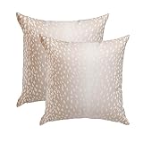 Set of 2 Antelope Pillow Covers, 20x20 Inch Soft Linen Faux Fawn Animal Print Modern Euro Throw Pill