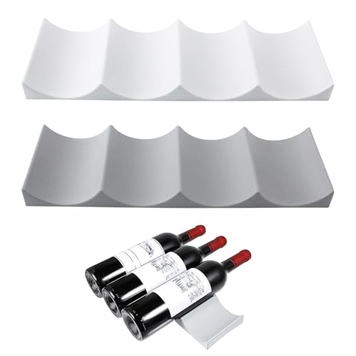 GmwyCzV 2 Piezas Botellero Nevera, Botellero Apilable, Soporte para Botellas de Vino de PláStico, Organizador de Botellas, Nevera Botellero Vino, para Cocina, Frigorífico, Encimera, Despensa