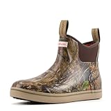 SUREWAY Men's Deck Boots, Waterproof Fishing Boots, Professional Non-Slip Rain & Ankle Boating Boot, Lightweight Slip On Neoprene Rubber Boots CAMO
