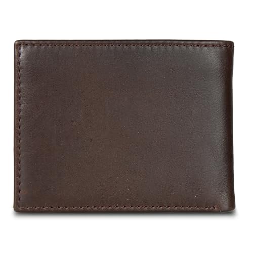 Eddie Bauer Men Signature Bifold Passcase Wallet (Available in Ripstop Nylon, Cotton Canvas, or Leather), Brown, One Size2