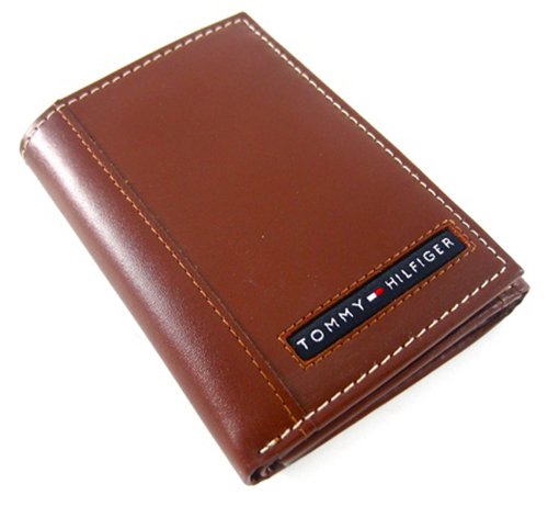 Tommy Hilfiger Men's Trifold Wallet-Sleek and Slim, Tan, One Size