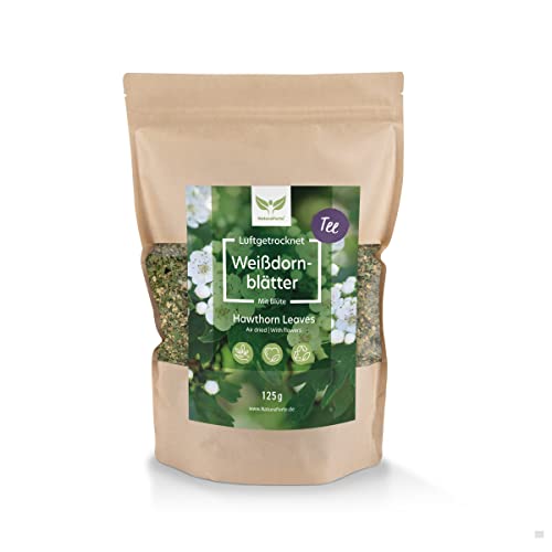 NaturaForte Weissdornblätter mit Blüten 125g - Für natürlichen Weißdorntee lose, geschnitten & getrocknet Cover