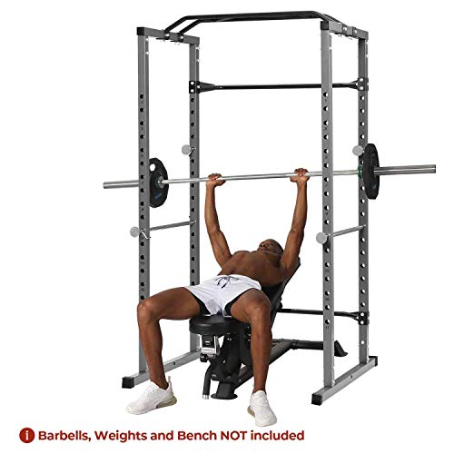 Kicode Power Squat Rack, Heavy Duty Multi-Function Power Cage Rack, Home Gym Exercise Bench Press Weightlifting Workout Station, Weight Capacity 1000 Pounds