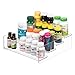 mDesign Plastic Bathroom Storage Organizer Shelf for Cabinet, Vanity, Countertop - Holds Vitamins, Supplements, Medicine Bottles, Nail Polish, Makeup - 4 Levels - Ligne Collection, 2 Pack, Clear