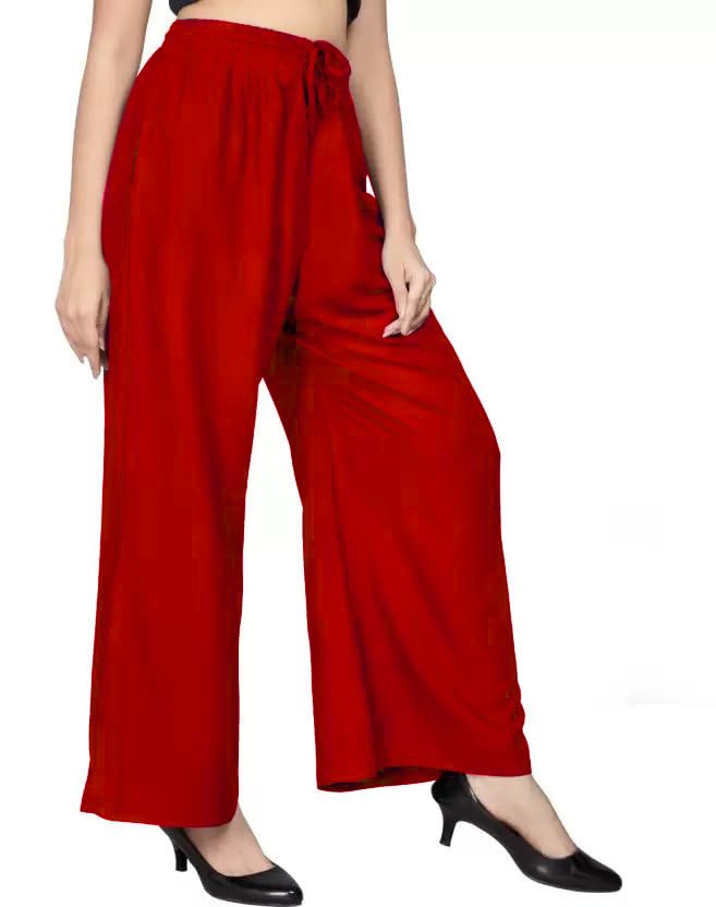 Image of BENKILS Women's Cotton Reyon Regular Fit Palazzo Pants - Available Size - M to 6XL
