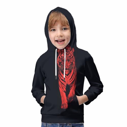 Sweat à capuche tigre rose garçon 6-15 ans - Pull stylé animaux - 5