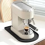 Silicone Coffee Mat,15.8'x 7.8'in Bar Mat for Countertop,Heat-Resistant,Non-Slip,Leak-Proof,Fit for Coffee Maker/Espresso Machine-Black
