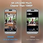 Swann Buddy4K UHD Wireless Video Doorbell & Chime | No Monthly Fee | Ultra-Wide 165° View | Smart Analytics | 2-Way Audio | Night Vision | Easy Installation | Indoor & Outdoor Surveillance | 4KBUDDY - Image 2