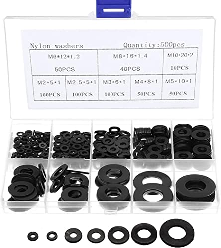 ナイロンフラット フラット ワッシャー 平座金 M2-M10 メントキット ナイロン絶縁 フラットワッシャー 収納...