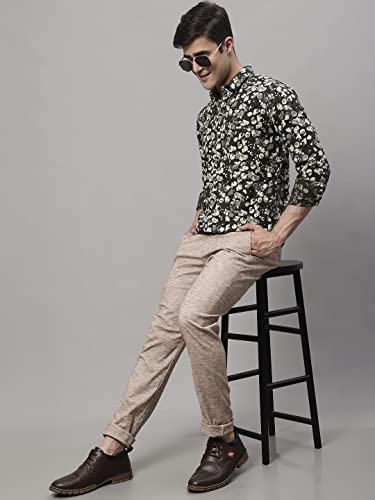 Image of Majestic Man Men's Slim Fit Mid Rise Casual Comfortable Trousers