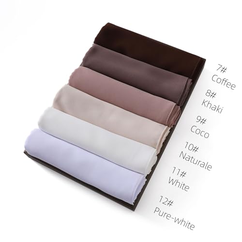 Chiffon Hijab Scarf Head Wrap Lightweight Scarves for Women Pashmina Shawls and Wraps for Evening Dresses Solid Color4