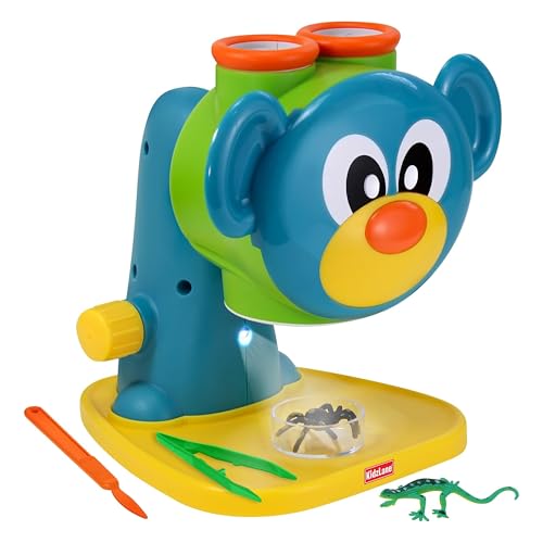 Microscope Kit for Kids | Children’s Wooden Science Kit Microscope with 2 Viewing Lenses and 10 Picture Slides | Educational STEM Toys for Toddlers and Kids Ages 3+ (B07DQR2483)