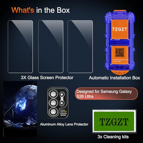 TZGZT 3 Pack Screen Protectors for Samsung Galaxy S26 Ultra,Tempered Glass - image 2