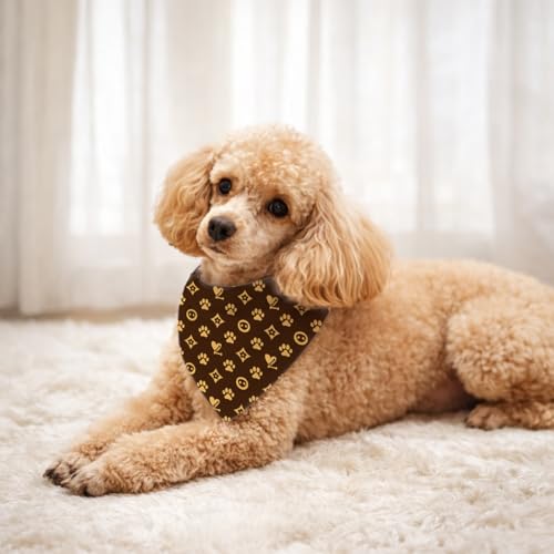 Cute Dog Paw Print Pet Bandana, Dog Luxury Design Scarf Pet Accessories, Adjustable Comfortable Triangle Pets Scarf for Small Medium Dogs - Image 6
