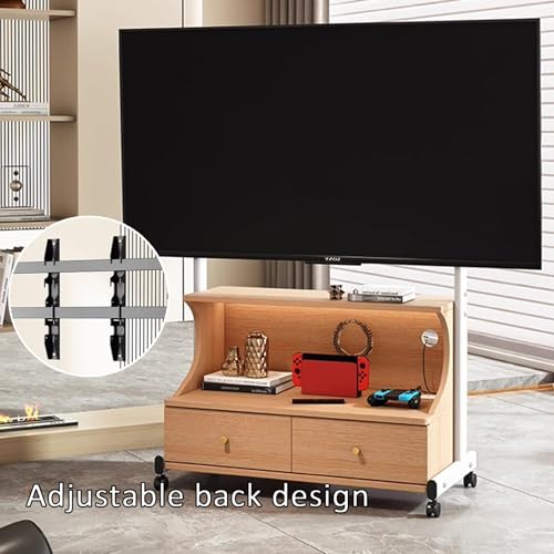 Soporte móvil para TV con ruedas y 3 cajones, 50-85 pulg. miniatura 7