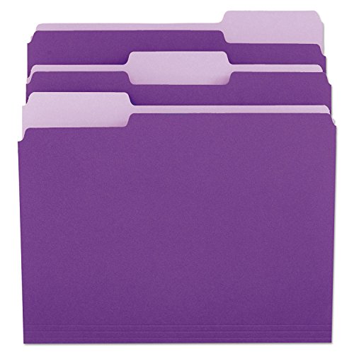 Dossiers de fichiers top tab violet pour classement de documents au format lettre