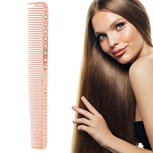 Hairdressing Combs, Professional Hair Comb Space Stainless Steel Wide Tooth Comb Hair Brush Hair Styling Hairdresser Barbers Combs for Long, Wet or Curly Hair Comb, Salon Home Beauty Tool(Bronze)