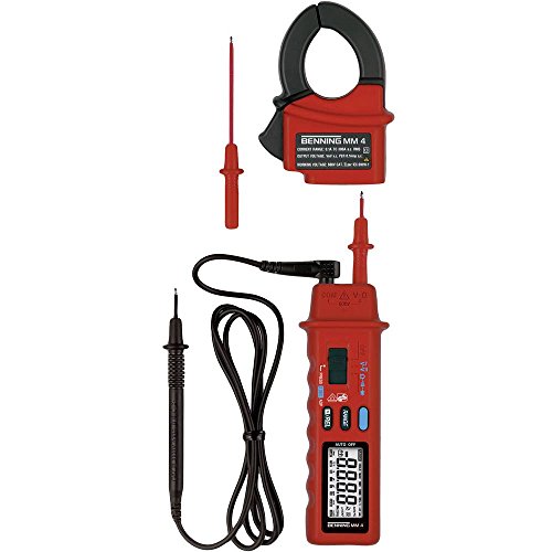 Benning MM 4 Digital-Multimeter (mit digitaler Anzeige + Stromzangenaufsatz, Zangenöffnung max. 30 mm, inkl. Tasche, Messgerät) 44073