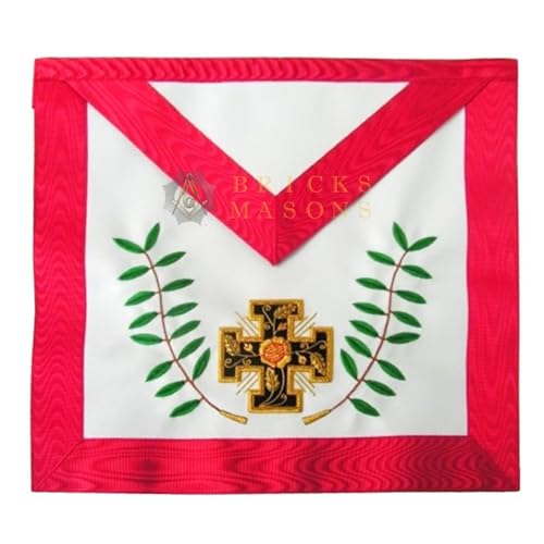Bricks Masons Masonic AASR - 18th Degree - Knight Rose-Croix - Patted Cross + Acacia Twigs (Lambskin)