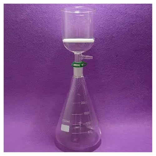 Fiole Erlenmeyer 2000ml 24/40 anti-projections avec grand entonnoir pour transfert propre
