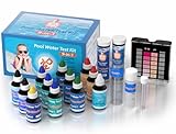 9 Way Pool Test Kit - Hot Tub and Spa Water Chemical Test Kit for pH & Total Chlorine & Free Chlorine & Bromine & Total Alkalinity & Calcium Hardness & Cyanuric Acid & Copper & Phosphate