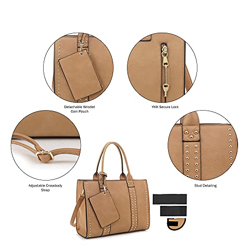 Image of JESSIE & JAMES Satchel Purses for Women Shoulder Bags Crossbody Top Handle Handbags with Adjustable Strap Card Pouch